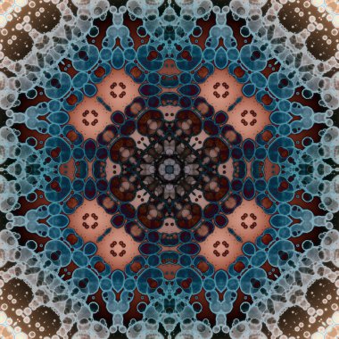 Kusursuz soyut kare deseni. Modern sanatta alkol mürekkebi. Mandala