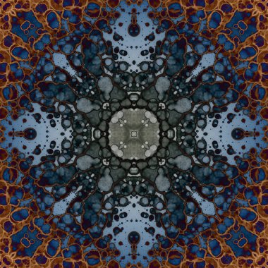 Kusursuz soyut kare deseni. Modern sanatta alkol mürekkebi. Mandala