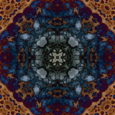 Kusursuz soyut kare deseni. Modern sanatta alkol mürekkebi. Mandala