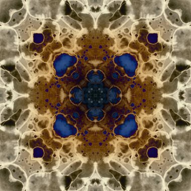 Kusursuz soyut kare deseni. Modern sanatta alkol mürekkebi. Mandala