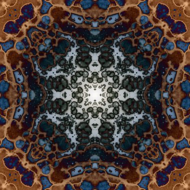 Kusursuz soyut kare deseni. Modern sanatta alkol mürekkebi. Mandala