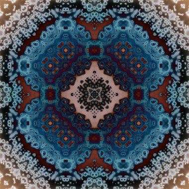 Kusursuz soyut kare deseni. Modern sanatta alkol mürekkebi. Mandala