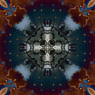 Kusursuz soyut kare deseni. Modern sanatta alkol mürekkebi. Mandala