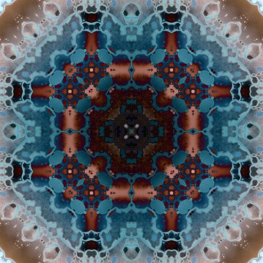 Kusursuz soyut kare deseni. Modern sanatta alkol mürekkebi. Mandala