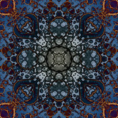 Kusursuz soyut kare deseni. Modern sanatta alkol mürekkebi. Mandala