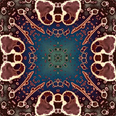 Kusursuz soyut kare deseni. Modern sanatta alkol mürekkebi. Mandala