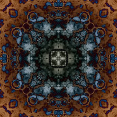 Kusursuz soyut kare deseni. Modern sanatta alkol mürekkebi. Mandala