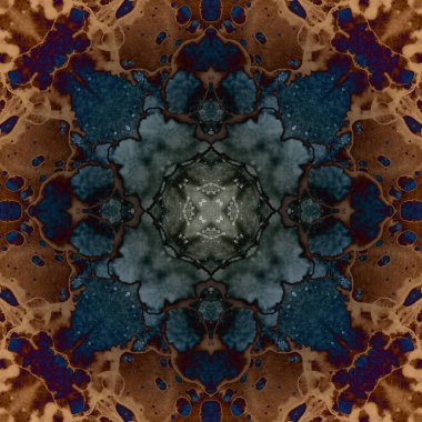 Kusursuz soyut kare deseni. Modern sanatta alkol mürekkebi. Mandala