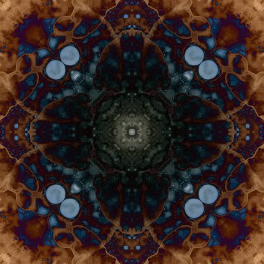 Kusursuz soyut kare deseni. Modern sanatta alkol mürekkebi. Mandala