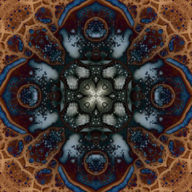 Kusursuz soyut kare deseni. Modern sanatta alkol mürekkebi. Mandala