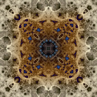 Kusursuz soyut kare deseni. Modern sanatta alkol mürekkebi. Mandala