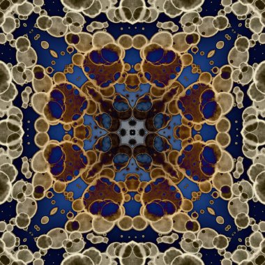 Kusursuz soyut kare deseni. Modern sanatta alkol mürekkebi. Mandala