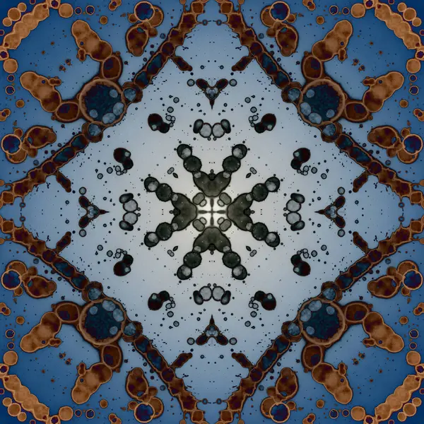Kusursuz soyut kare deseni. Modern sanatta alkol mürekkebi. Mandala