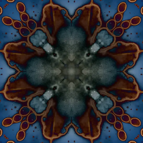 Zökkenőmentes Absztrakt Négyzet Minta Alkoholos Tinta Modern Művészetben Mandala — Stock Fotó