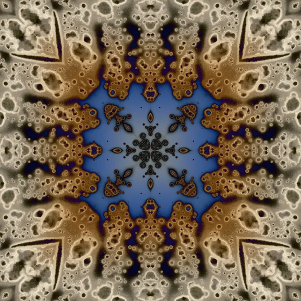 이음새가 추상적인 정연한 예술에 Mandala는 — 스톡 사진