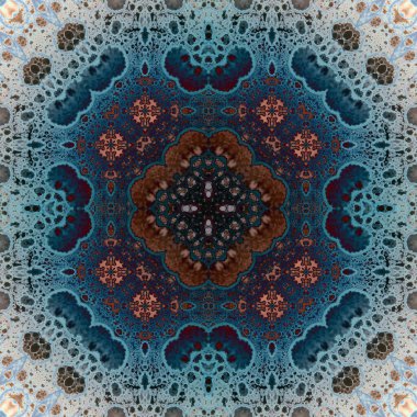 Kusursuz soyut kare deseni. Modern sanatta alkol mürekkebi. Mandala