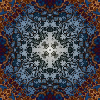 Kusursuz soyut kare deseni. Modern sanatta alkol mürekkebi. Mandala