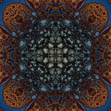 Kusursuz soyut kare deseni. Modern sanatta alkol mürekkebi. Mandala