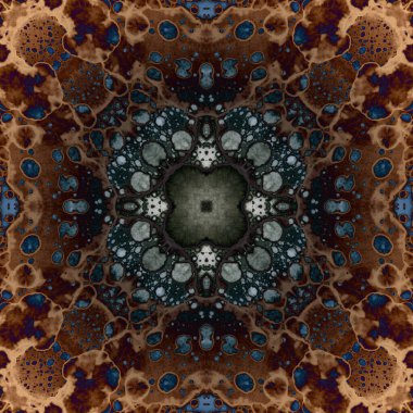 Kusursuz soyut kare deseni. Modern sanatta alkol mürekkebi. Mandala