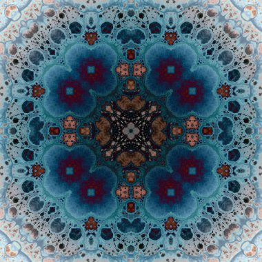 Kusursuz soyut kare deseni. Modern sanatta alkol mürekkebi. Mandala