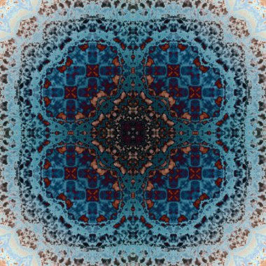 Kusursuz soyut kare deseni. Modern sanatta alkol mürekkebi. Mandala