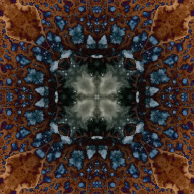 Kusursuz soyut kare deseni. Modern sanatta alkol mürekkebi. Mandala