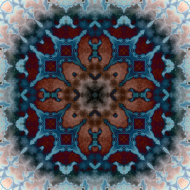 Kusursuz soyut kare deseni. Modern sanatta alkol mürekkebi. Mandala