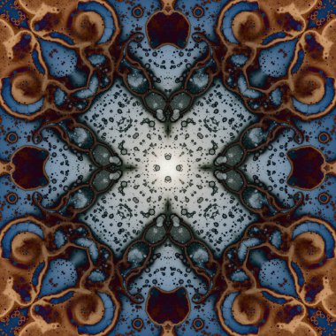 Kusursuz soyut kare deseni. Modern sanatta alkol mürekkebi. Mandala