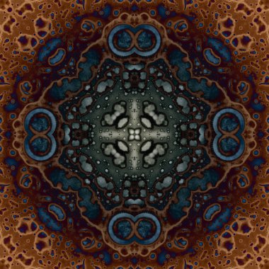 Kusursuz soyut kare deseni. Modern sanatta alkol mürekkebi. Mandala