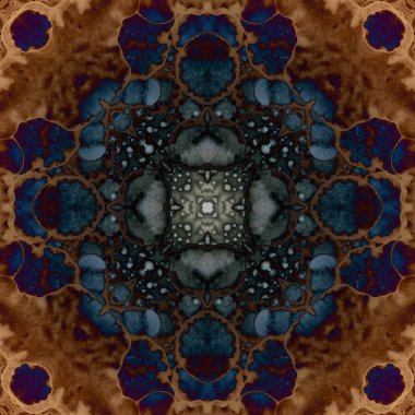 Kusursuz soyut kare deseni. Modern sanatta alkol mürekkebi. Mandala