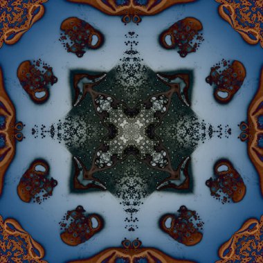 Kusursuz soyut kare deseni. Modern sanatta alkol mürekkebi. Mandala