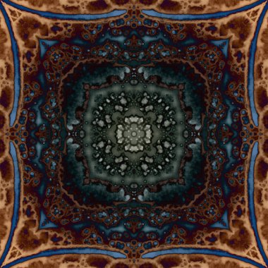 Kusursuz soyut kare deseni. Modern sanatta alkol mürekkebi. Mandala