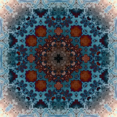 Kusursuz soyut kare deseni. Modern sanatta alkol mürekkebi. Mandala