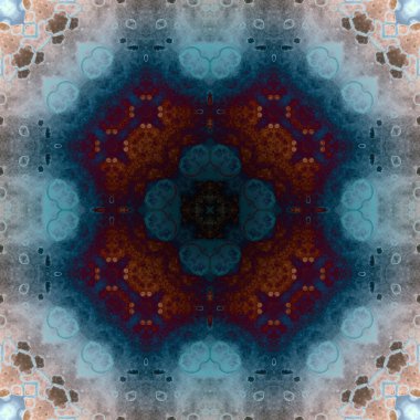 Kusursuz soyut kare deseni. Modern sanatta alkol mürekkebi. Mandala