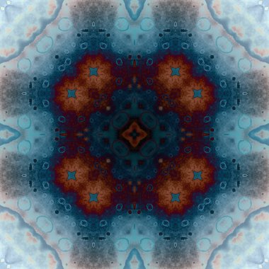 Kusursuz soyut kare deseni. Modern sanatta alkol mürekkebi. Mandala