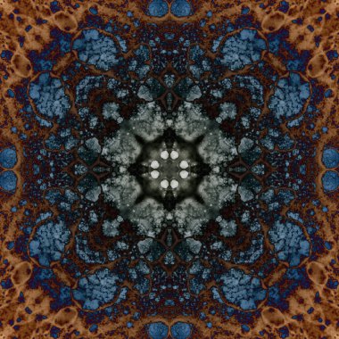 Kusursuz soyut kare deseni. Modern sanatta alkol mürekkebi. Mandala