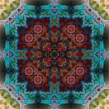 Kusursuz soyut kare deseni. Modern sanatta alkol mürekkebi. Mandala