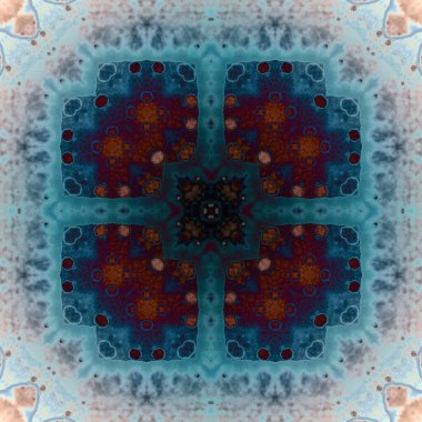 Kusursuz soyut kare deseni. Modern sanatta alkol mürekkebi. Mandala