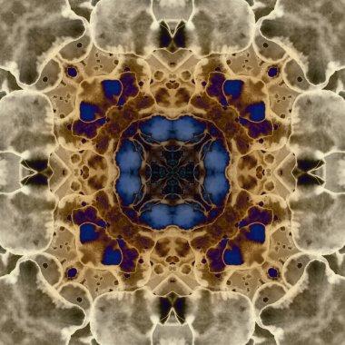 Kusursuz soyut kare deseni. Modern sanatta alkol mürekkebi. Mandala