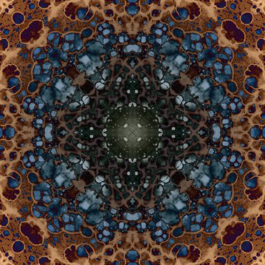 Kusursuz soyut kare deseni. Modern sanatta alkol mürekkebi. Mandala