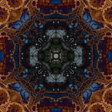 Kusursuz soyut kare deseni. Modern sanatta alkol mürekkebi. Mandala