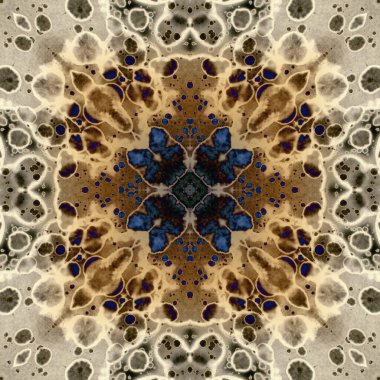 Kusursuz soyut kare deseni. Modern sanatta alkol mürekkebi. Mandala