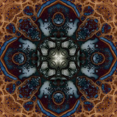 Kusursuz soyut kare deseni. Modern sanatta alkol mürekkebi. Mandala