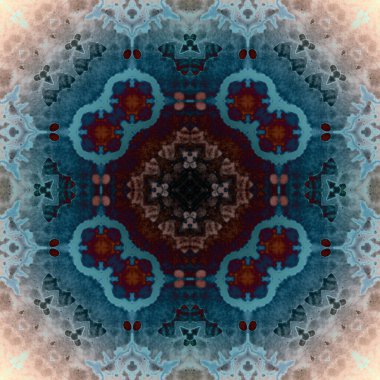 Kusursuz soyut kare deseni. Modern sanatta alkol mürekkebi. Mandala