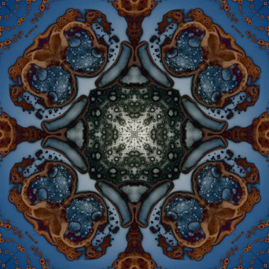 Kusursuz soyut kare deseni. Modern sanatta alkol mürekkebi. Mandala