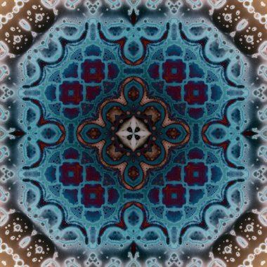 Kusursuz soyut kare deseni. Modern sanatta alkol mürekkebi. Mandala