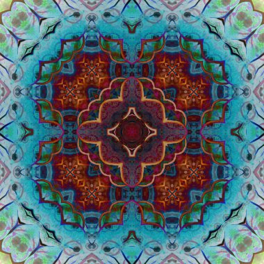 Kusursuz soyut kare deseni. Modern sanatta alkol mürekkebi. Mandala