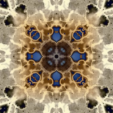 Kusursuz soyut kare deseni. Modern sanatta alkol mürekkebi. Mandala