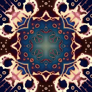 Kusursuz soyut kare deseni. Modern sanatta alkol mürekkebi. Mandala