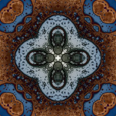 Kusursuz soyut kare deseni. Modern sanatta alkol mürekkebi. Mandala